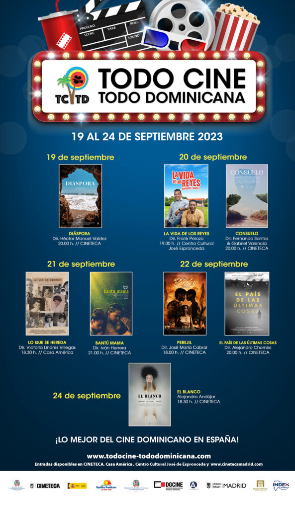 Cartelera Muestra de Cine Dominicana en Madrid. 