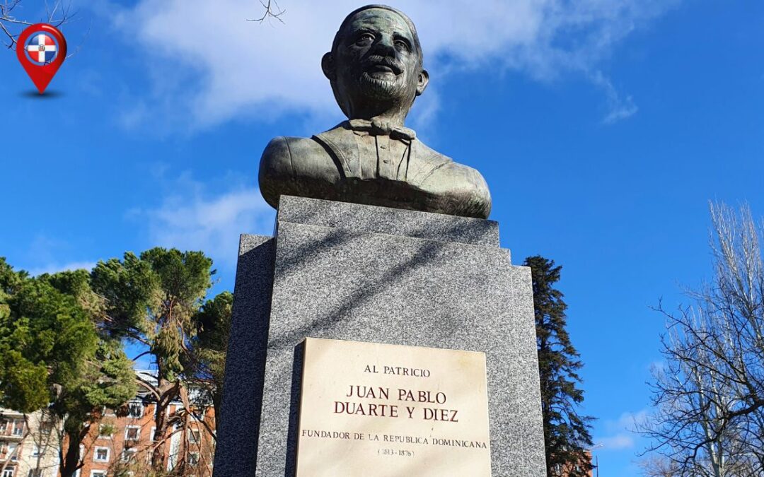 Busto en honor a Juan Pablo Duarte en Madrid.