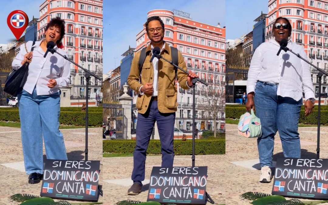 Cantantes dominicanos en el parque de El Retiro.