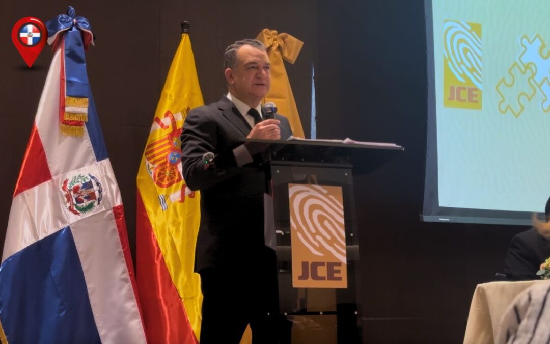 El presidente de la JCE, Román Andrés Jáquez Liranzo, en Madrid.