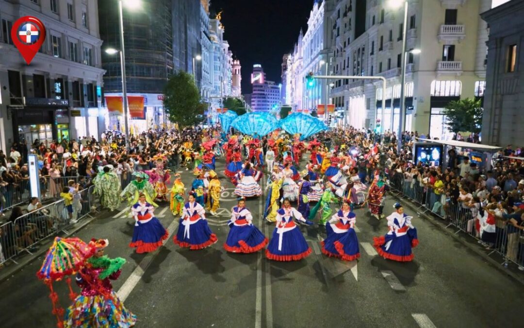 Representación dominicana en otra edición de la Cabalgata de la Hispanidad.